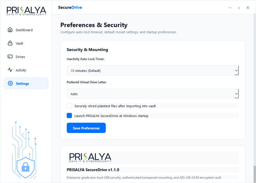 In-App Settings View